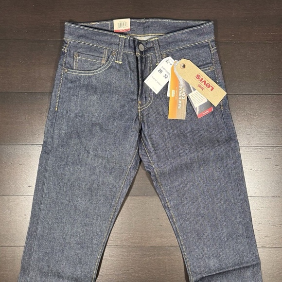 Levi's 511 Jeans 28 x 32 Selvedge Raw Unwashed Denim Slim Straight Red Tab 81 - Picture 1 of 8